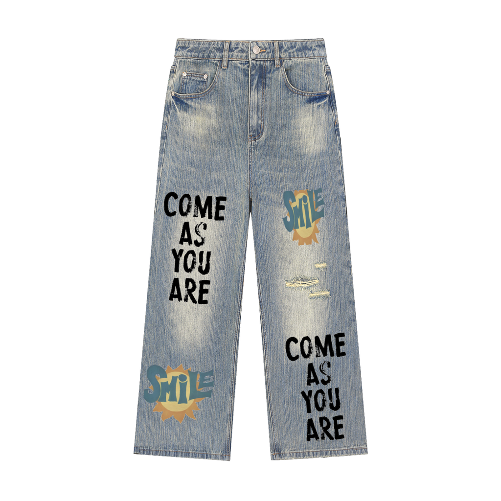 Vintage Faith Wash Distressed Denim Jeans