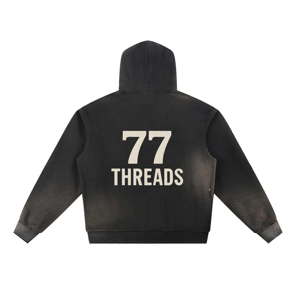 Sun Fade Frayed Faith Fear Fleece Hoodie