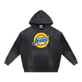 Vintage Washed Frayed Fleece Hoodie